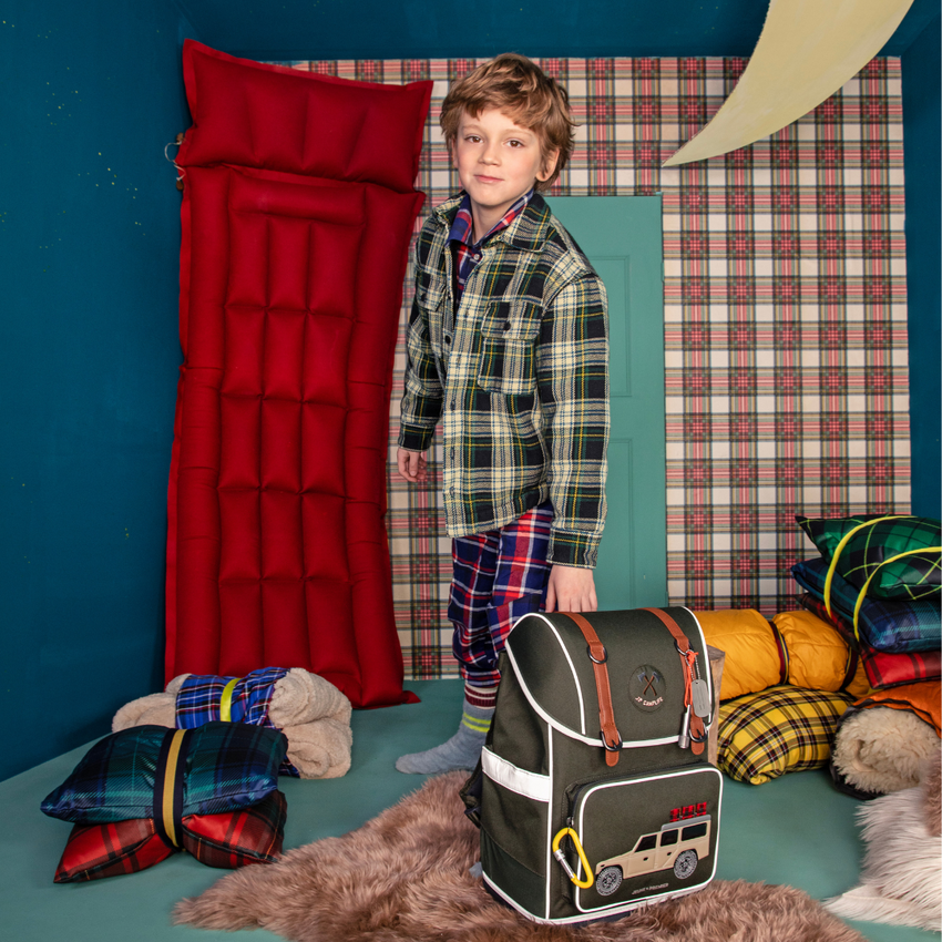 Adventure awaits! Explore the Jeune Premier Camp Life design for boys, featuring rugged, adventurous patterns perfect for young explorers