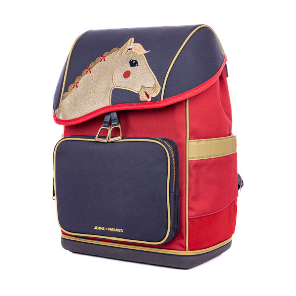 Ergomaxx Saddle Bag. Ergonomic, trendy backpack for children from 6 years old. Looking for a bag with beauty and brains? The load-bearing system transfers 50% of the weight to the hips.