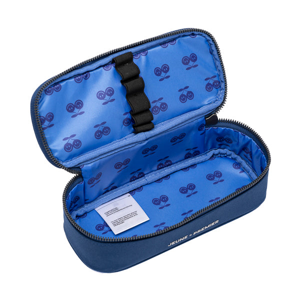 Pencil Box Polo Dino. Trendy spacious pencil box. A plain pencil box, varnished with Jeune Premier designs, with a selection of elastic bands on the lid to store your favorite pens.