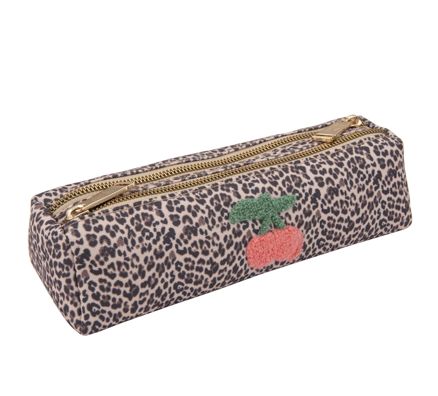 Pencil Case Double  -  Leopard Cherry